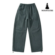 Shake fleece embroidered banana pants for women Carbon Gray / S