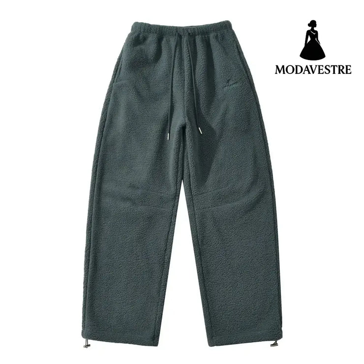 Shake fleece embroidered banana pants for women Carbon Gray / S