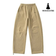 Shake fleece embroidered banana pants for women Khaki / S