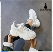 Shoes Women New Thick Soled Women S Shoes Versatile Sports Shoes Black Fashion Net Red Daddy Shoes Spring