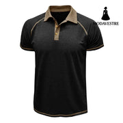Short-sleeved Lapel T-shirt POLO Bottoming Shirt Men Clothing Black / L T-shirt