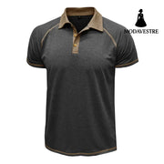 Short-sleeved Lapel T-shirt POLO Bottoming Shirt Men Clothing Dark Gray / L T-shirt