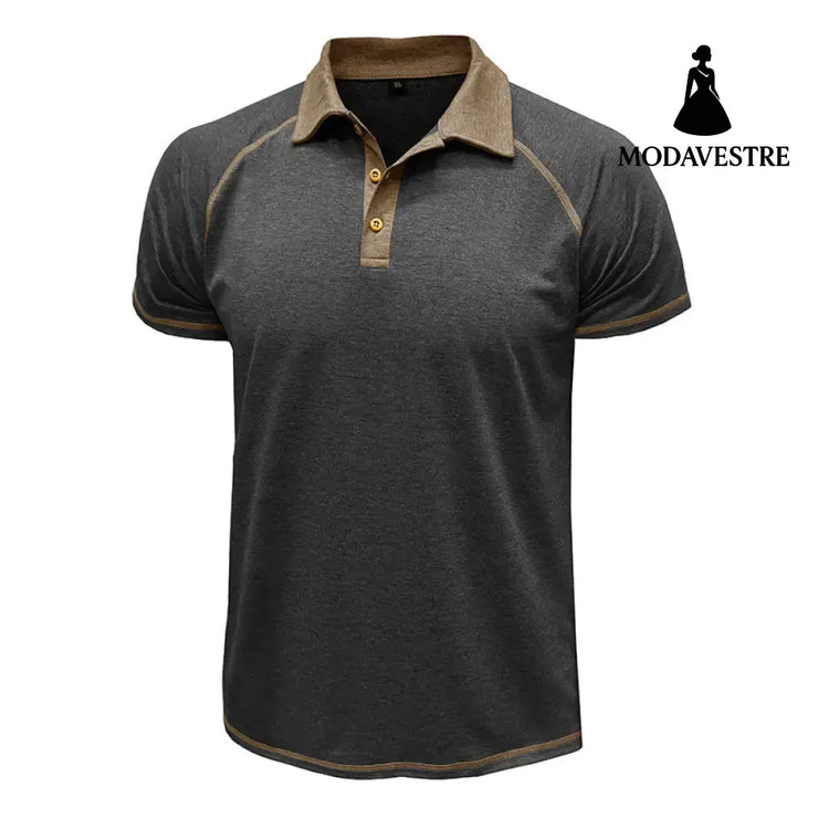 Short-sleeved Lapel T-shirt POLO Bottoming Shirt Men Clothing Dark Gray / L T-shirt