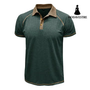 Short-sleeved Lapel T-shirt POLO Bottoming Shirt Men Clothing Green / L T-shirt
