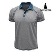 Short-sleeved Lapel T-shirt POLO Bottoming Shirt Men Clothing Light Gray / L T-shirt