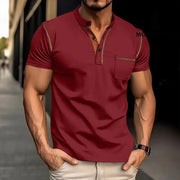 Short-sleeved Polo Shirt Summer Casual Quick-dry Tops Men Clothing Wine Red / L Shirt