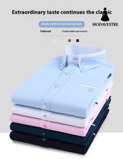 Short-sleeved Short Sleeve Men Clothing Shirt Slim-fitting Iron-free Casual Shirt