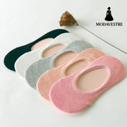 Silicone Non-slip Solid Color Female Socks Women Boat Socks