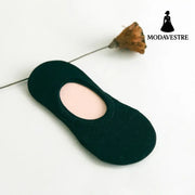 Silicone Non-slip Solid Color Female Socks Women Boat Socks Black / One size