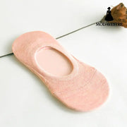 Silicone Non-slip Solid Color Female Socks Women Boat Socks Light orange / One size