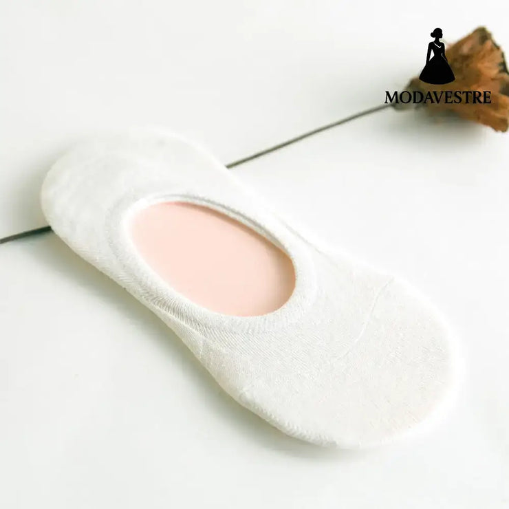 Silicone Non-slip Solid Color Female Socks Women Boat Socks White / One size