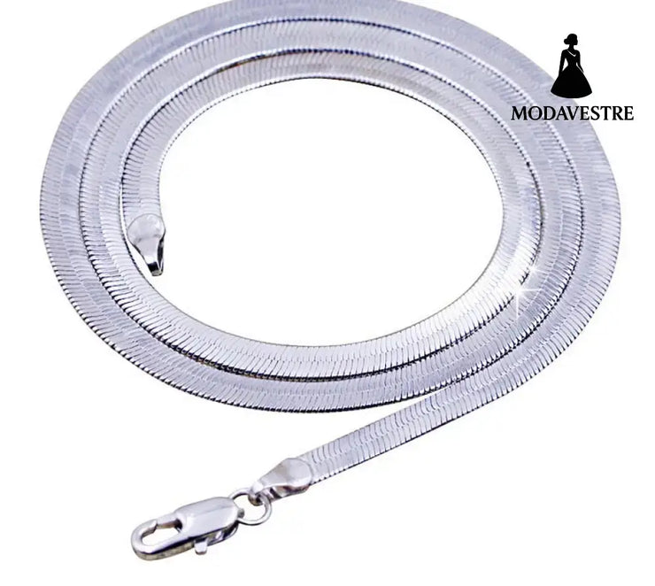 Silver Color necklace Unisex Flat snake Link Chain Lobster Clasp collares necklaces for women men S-N21