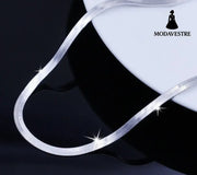 Silver Color necklace Unisex Flat snake Link Chain Lobster Clasp collares necklaces for women men S-N21