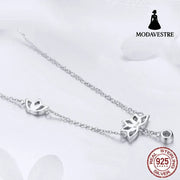 Silver Lotus Delicate Necklace Sterling Silver 925