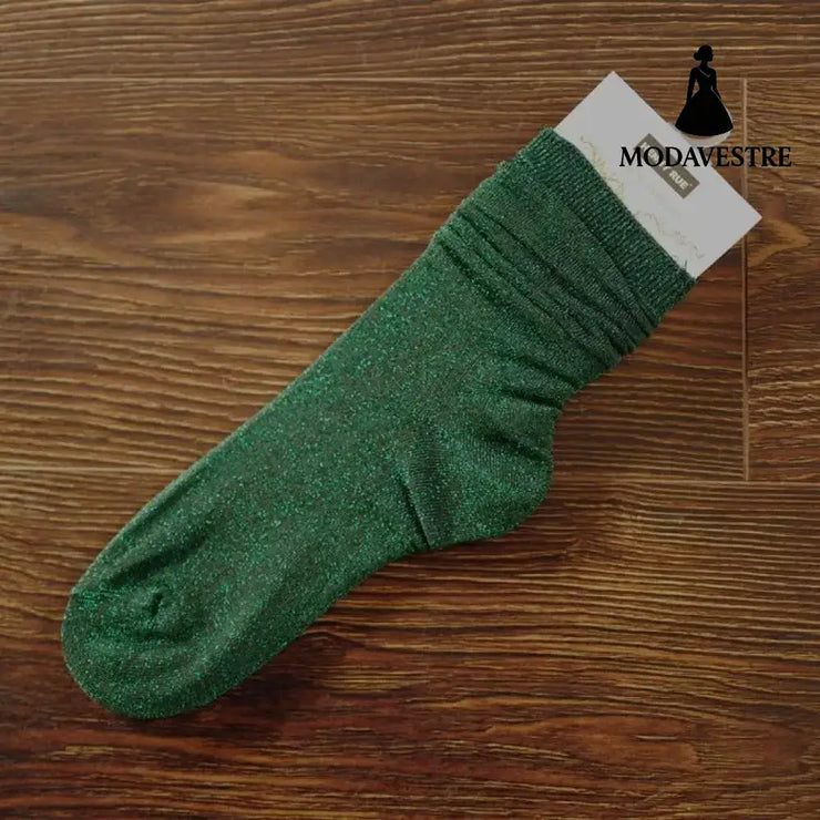 Silver Onion Socks Women In Canister Pile Pile Socks Gold Wire