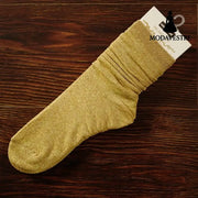 Silver Onion Socks Women In Canister Pile Pile Socks Gold Wire Yellow
