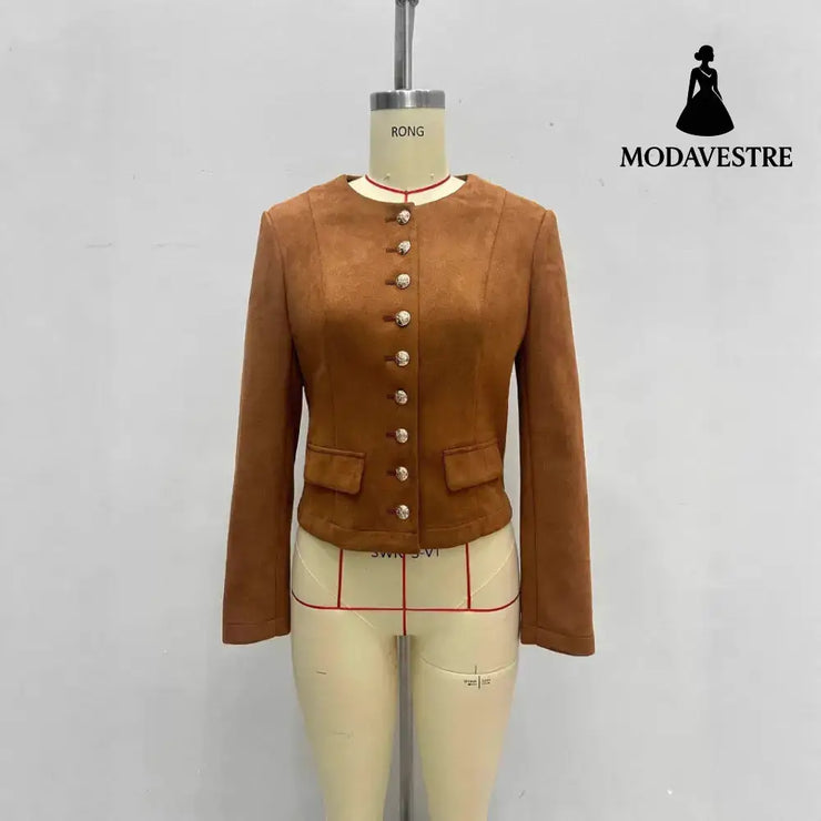 Single-breasted Short All-match New Suede Jacket Jacket