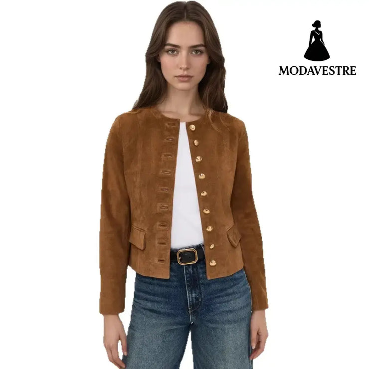 Single-breasted Short All-match New Suede Jacket Jacket