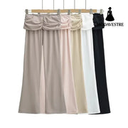 Small high waisted pleated flared pants