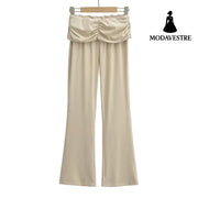 Small high waisted pleated flared pants