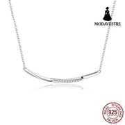 Smiling geometric necklace s925 silver collarbone chain 925 silver