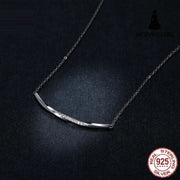 Smiling geometric necklace s925 silver collarbone chain 925 silver