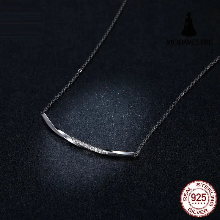 Smiling geometric necklace s925 silver collarbone chain 925 silver