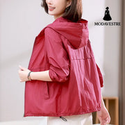 Solid Color Breathable Sun Protection Clothing Coat For Women
