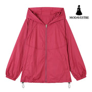 Solid Color Breathable Sun Protection Clothing Coat For Women