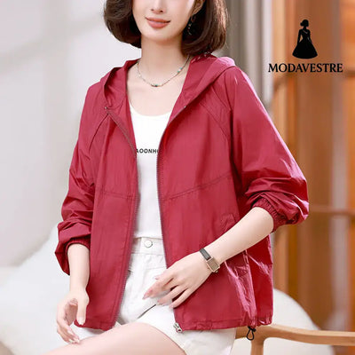 Solid Color Breathable Sun Protection Clothing Coat For Women