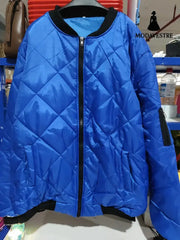 Solid Color Coat Winter Stand Collar Jacket For Men Fashion Rhombus Sewing Design Coat Casual Business Clothing Coat