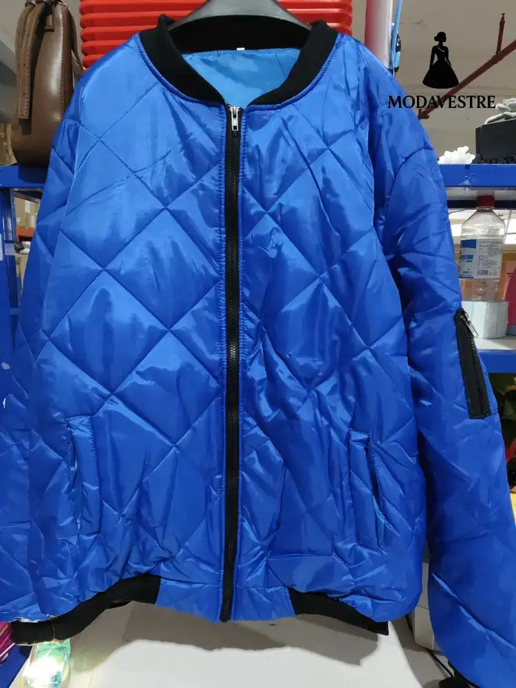 Solid Color Coat Winter Stand Collar Jacket For Men Fashion Rhombus Sewing Design Coat Casual Business Clothing Coat