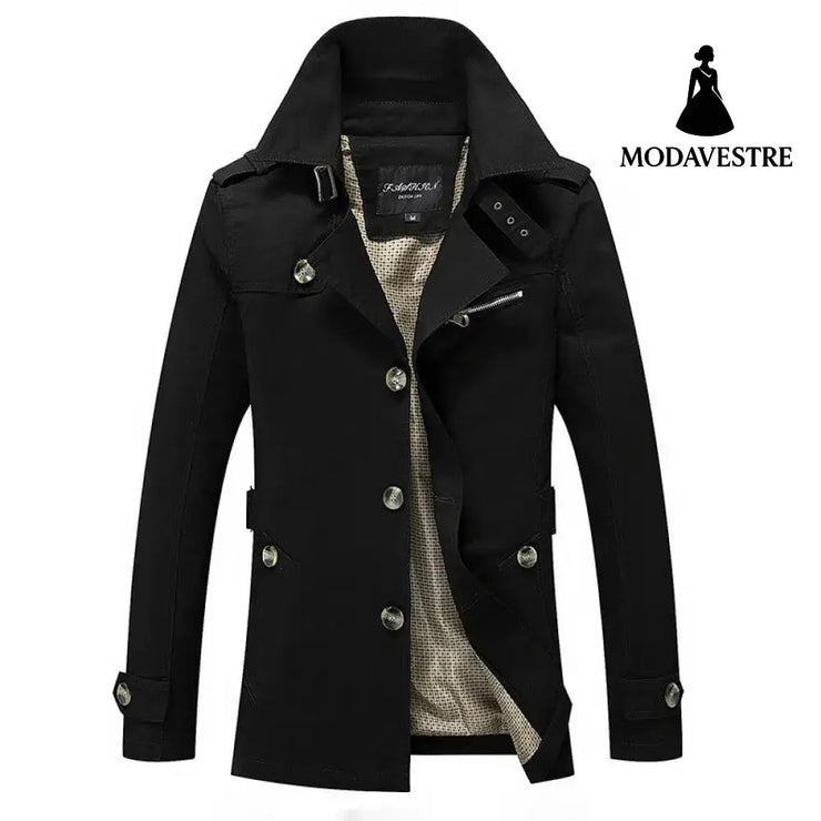 Spring men’s washed windbreaker jacket men Men’s Korean fashion men’s fashion jacket men’s clothing black / L Coat