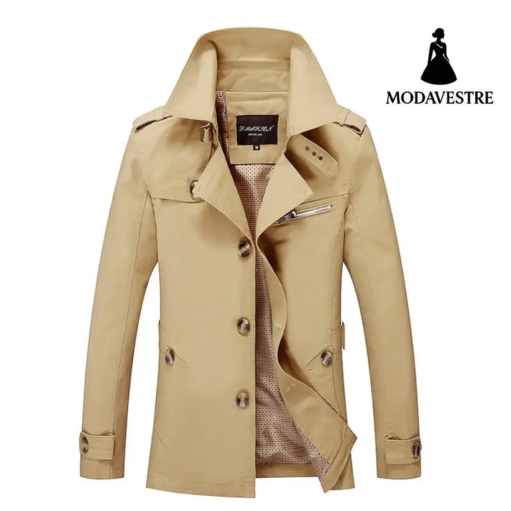 Spring men’s washed windbreaker jacket men Men’s Korean fashion men’s fashion jacket men’s clothing Khaki / L Coat