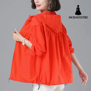 Spring New Loose Blouson Sun Protection Clothing For Women Orange / 2XL