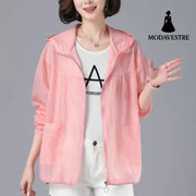 Spring New Loose Blouson Sun Protection Clothing For Women Pink / 2XL