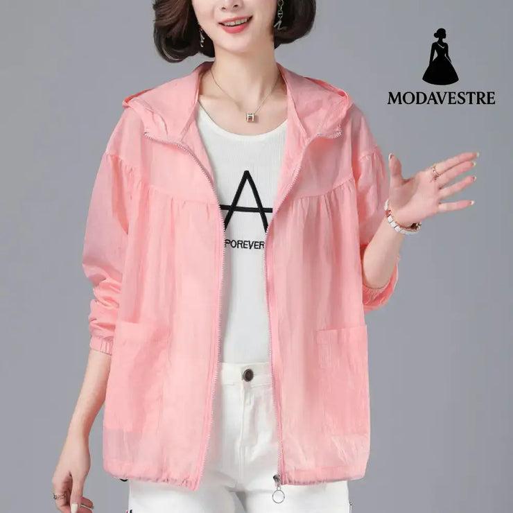 Spring New Loose Blouson Sun Protection Clothing For Women Pink / 2XL