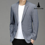 Spring New Suit Men’S Korean Plaid Non Iron Casual Small Suit Coat Fashion Men’S Wholesale Blue / 2XL