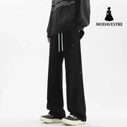 Straight-Leg Casual Pants for Men Black / M