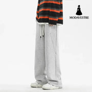 Straight-Leg Casual Pants for Men Gray / M