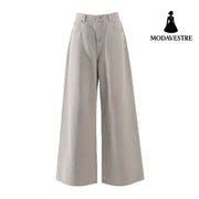 Straight Leg Wide-Leg Denim Pants for Women and Men Loose Fit