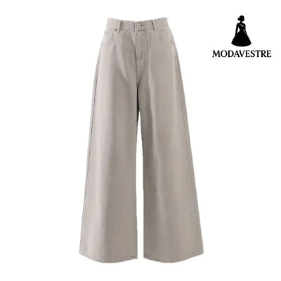 Straight Leg Wide-Leg Denim Pants for Women and Men Loose Fit