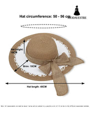 Straw Bag and Hat Set for Women, Beach Vacation, Versatile Sun Protection Wide Brim Hat, Commute Travel Large Capacity Tote Bag - MODAVESTRE