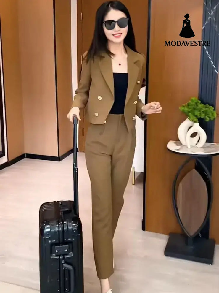 Suit Jacket Women’s Long Sleeve Pants Suit Jacket