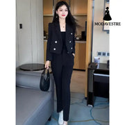 Suit Jacket Women’s Long Sleeve Pants Suit Black / 2XL Jacket