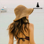 Summer Outing Sunscreen Hat for Women with Foldable Straw Hats Holiday Cool Hat Beach Hat