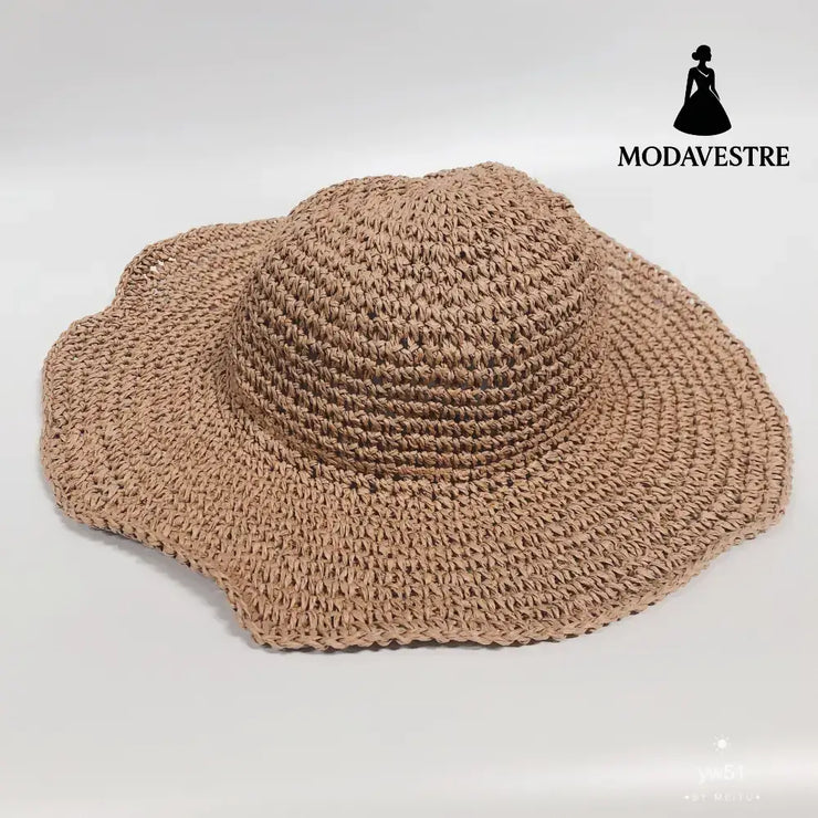 Summer Outing Sunscreen Hat for Women with Foldable Straw Hats Holiday Cool Hat Beach Hat