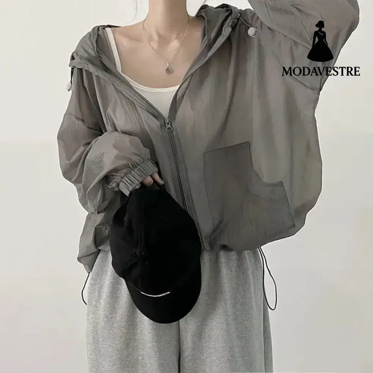 Sun Protection Clothing For Women Summer Spring Thin Breathable Jacket 303A Dark Gray / 2XL
