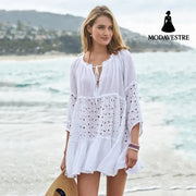 Sun Protection Clothing Women Loose Bikini Blouse White / One size