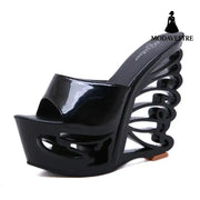 Super high heels with profiled heels